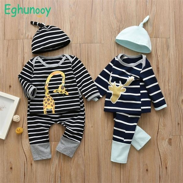 newborn infant baby boys clothes set giraffe pattern long sleeve stripe t-shirt casual pants hat 3 pcs toddler clothing outfits 210309, White
newborn infant baby boys clothes set giraffe pattern long sleeve stripe t-shirt casual pants hat 3 pcs toddler clothing outfits 210309, White