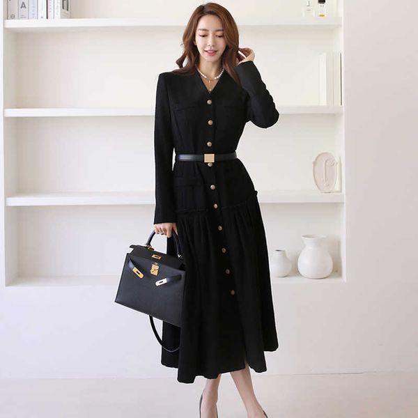 long sleeve spring midi dress women v-neck party pleated black elegant a-line ladies chic ruched vestidos 210529, Black;gray
long sleeve spring midi dress women v-neck party pleated black elegant a-line ladies chic ruched vestidos 210529, Black;gray