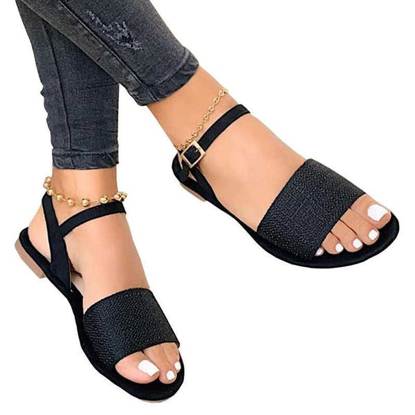 women's sandals 2021 summer new style flat pu leather casual sandals with buckle large size women's shoes y0714, Black
women's sandals 2021 summer new style flat pu leather casual sandals with buckle large size women's shoes y0714, Black