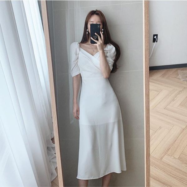casual dresses long dress women 2021 summer puff sleeve french elegant v-neck cross slim waist chiffon female, Black;gray
casual dresses long dress women 2021 summer puff sleeve french elegant v-neck cross slim waist chiffon female, Black;gray
