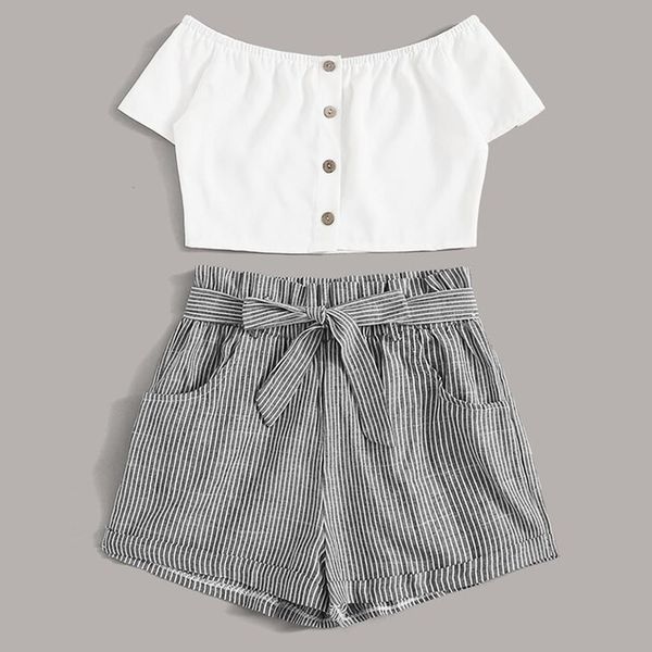 summer set elegant ladies striped vest bandage shorts two-piece outfit suits summer womens beach casual clothing popa mujer, Gray
summer set elegant ladies striped vest bandage shorts two-piece outfit suits summer womens beach casual clothing popa mujer, Gray