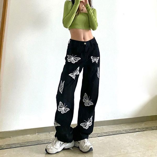 women's jeans butterfly print high waist casual straight pants for women outfits female fashion stylish trousers streetwear 2021, Blue
women's jeans butterfly print high waist casual straight pants for women outfits female fashion stylish trousers streetwear 2021, Blue