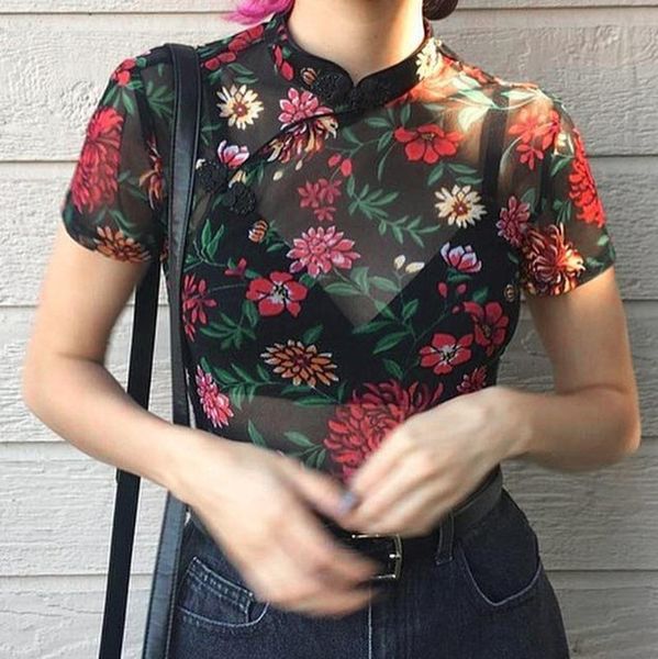 women's blouses & shirts femininas blusas nice women floral slim shirt lace short sleeve vogueblack mesh transparent blouse, White
women's blouses & shirts femininas blusas nice women floral slim shirt lace short sleeve vogueblack mesh transparent blouse, White