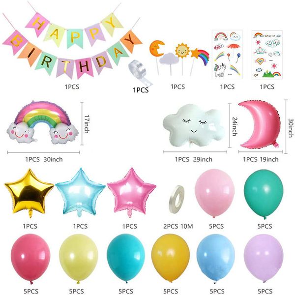 51pcs/lot moon sun rainbow cloud balloons baby shower birthday summer balloons balloons birthday party decoration
51pcs/lot moon sun rainbow cloud balloons baby shower birthday summer balloons balloons birthday party decoration