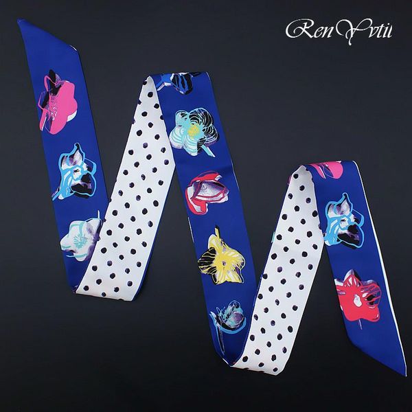 scarves 2021 design floral dot print scarf women silk fashion head bag ribbons small long factory, Blue;gray
scarves 2021 design floral dot print scarf women silk fashion head bag ribbons small long factory, Blue;gray