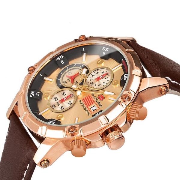 wristwatches man watch 2021 kun huang kh1002 watches men leather-band business fashion sport quartz chronograph wristwatch, Slivery;brown
wristwatches man watch 2021 kun huang kh1002 watches men leather-band business fashion sport quartz chronograph wristwatch, Slivery;brown