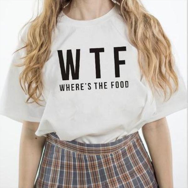 funny wtf wheres the food women letter print short sleeve o neck ladies tee clothes, White
funny wtf wheres the food women letter print short sleeve o neck ladies tee clothes, White