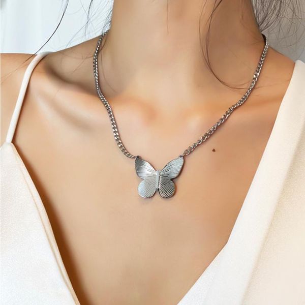 chains women necklace jewelry chain minimalist butterfly choker pendant accessories punk party women's neck goth woman necklaces, Silver
chains women necklace jewelry chain minimalist butterfly choker pendant accessories punk party women's neck goth woman necklaces, Silver