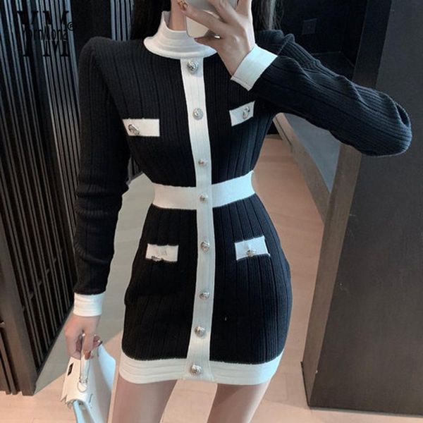 casual dresses yornmona brand design women bodycon dress ins fashion turtleneck buttons short knitted sweater black winter, Black;gray
casual dresses yornmona brand design women bodycon dress ins fashion turtleneck buttons short knitted sweater black winter, Black;gray