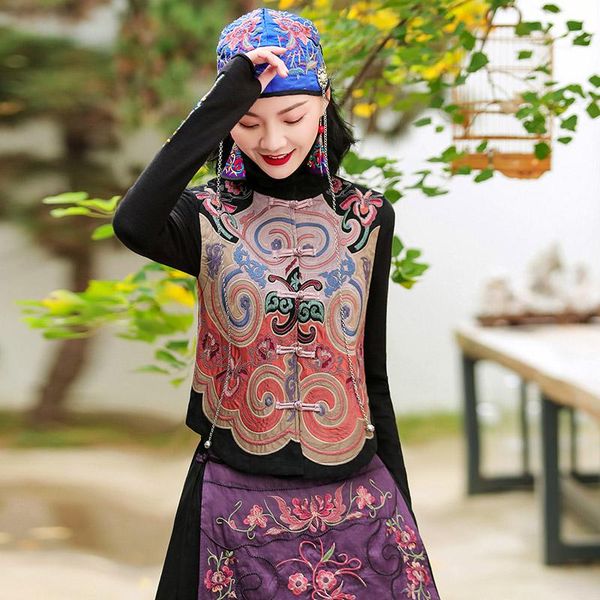 women's vests korean fashion black vest ethnic style embroidery women short waistcoat autumn and winter jacket womens, Black;white
women's vests korean fashion black vest ethnic style embroidery women short waistcoat autumn and winter jacket womens, Black;white
