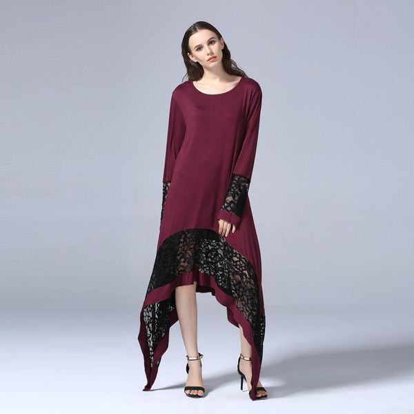 casual dresses fashion cotton women dress long t-shirt style patchwork lace big size 5xl wine red islamic turkish dubai abaya, Black;gray
casual dresses fashion cotton women dress long t-shirt style patchwork lace big size 5xl wine red islamic turkish dubai abaya, Black;gray