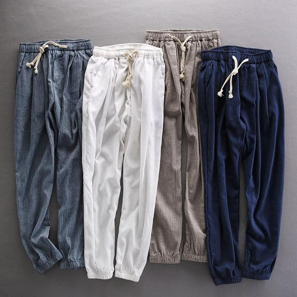 men's pants spring summer thin cotton linen breathable ankle-length harem f4, Black
men's pants spring summer thin cotton linen breathable ankle-length harem f4, Black