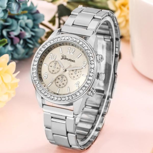wristwatches 2021 inlaid alloy women's watch diamond bracelet creative steel waterproof, Slivery;brown
wristwatches 2021 inlaid alloy women's watch diamond bracelet creative steel waterproof, Slivery;brown