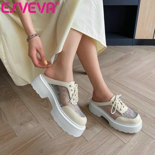 sandals esveva 2021 genuine leather slingback mesh platform women slides summer square high heel female shoes elegant size 34-3, Black
sandals esveva 2021 genuine leather slingback mesh platform women slides summer square high heel female shoes elegant size 34-3, Black