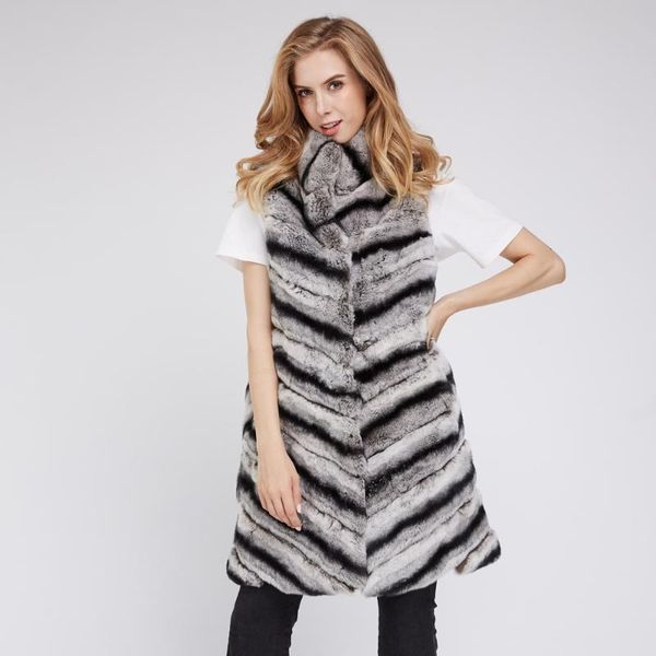 2021 100% women real rex fur vest chinchilla color stand collar natural chinchilla fur waistcoat coats, Black
2021 100% women real rex fur vest chinchilla color stand collar natural chinchilla fur waistcoat coats, Black