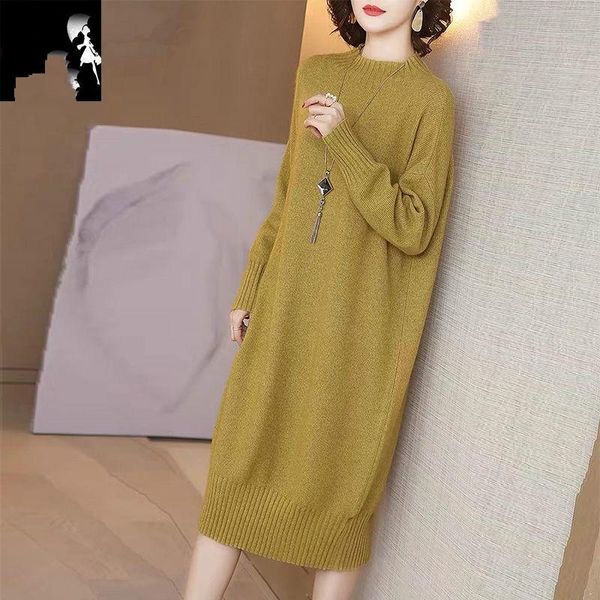 casual dresses women autumn winter long-sleeved knitted dress female slim solid sweater ladies vintage pleated commuter p133, Black;gray
casual dresses women autumn winter long-sleeved knitted dress female slim solid sweater ladies vintage pleated commuter p133, Black;gray