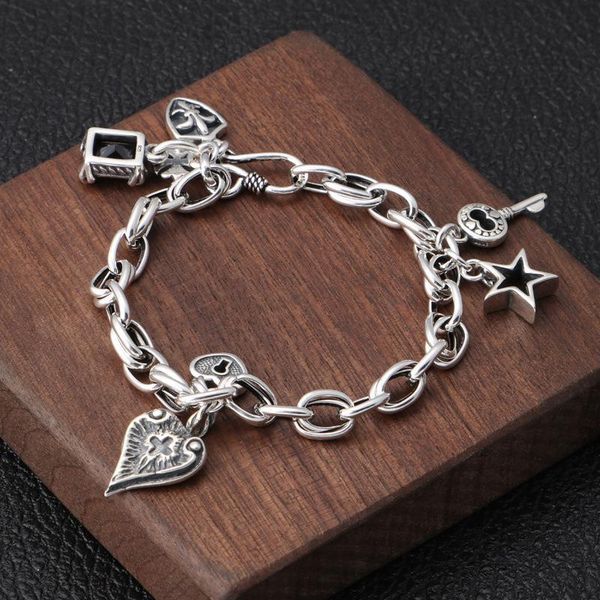 party favor chrome/hearts bracelet s925 sterling silver personalized fashion thai silver jewelry cross love five pointed
party favor chrome/hearts bracelet s925 sterling silver personalized fashion thai silver jewelry cross love five pointed
