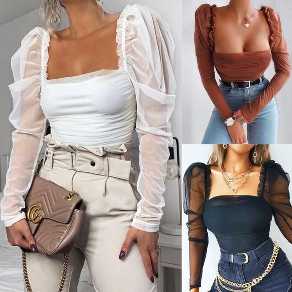 hirigin new fashion womens solid shirt female casual ladies mesh patchwork puff sleeve ruched blouses casual short, White
hirigin new fashion womens solid shirt female casual ladies mesh patchwork puff sleeve ruched blouses casual short, White