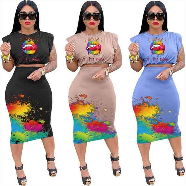 tracksuit two piece set women summer sets lip print t shirt crop and maxi skirt jogging suit summer wholesale dropshipping, Gray
tracksuit two piece set women summer sets lip print t shirt crop and maxi skirt jogging suit summer wholesale dropshipping, Gray