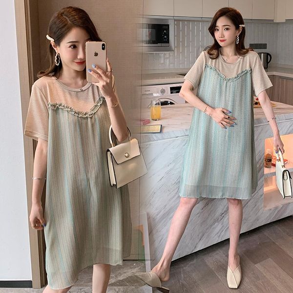 810# 2021 summer korean fashion maternity dress patchwork sweet loose clothes for pregnant women chic casual pregnancy dress, White
810# 2021 summer korean fashion maternity dress patchwork sweet loose clothes for pregnant women chic casual pregnancy dress, White