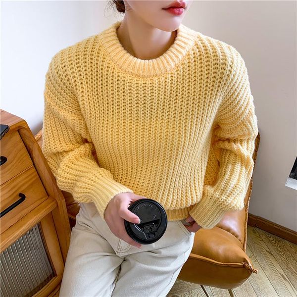 women's knits & tees knit sweater women pullovers 2021 autumn winter pullover pure color simple thick loose lazy wind top, White
women's knits & tees knit sweater women pullovers 2021 autumn winter pullover pure color simple thick loose lazy wind top, White