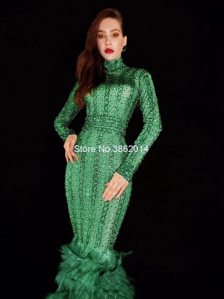 new sparkly green rhinestones feather dress women birthday celebrate long dress evening prom party women singer elegent dresses, Black;red
new sparkly green rhinestones feather dress women birthday celebrate long dress evening prom party women singer elegent dresses, Black;red