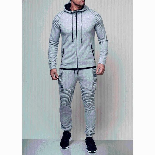 men's tracksuits spring and autumn outdoor sports leisure sweater solid color cardigan set, Gray
men's tracksuits spring and autumn outdoor sports leisure sweater solid color cardigan set, Gray