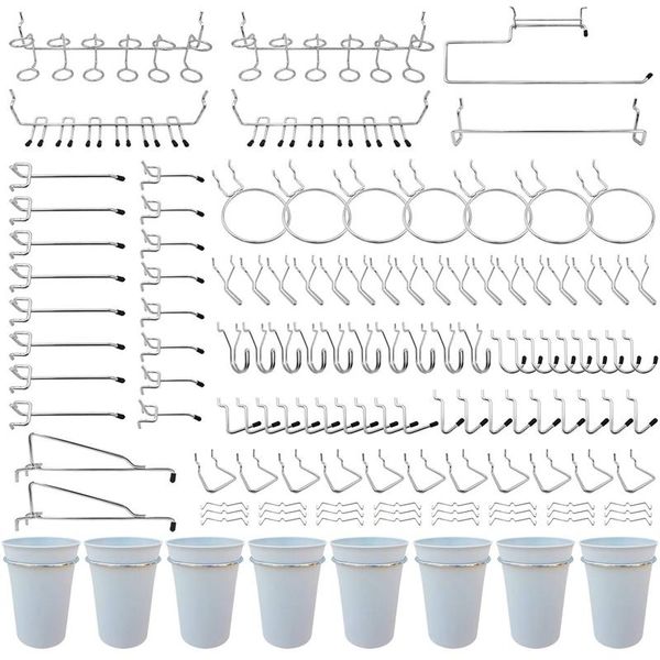 hooks & rails 170 piece pegboard hooks, 16 different types of peg board will not fall out, for garage, workbench, kitchen
hooks & rails 170 piece pegboard hooks, 16 different types of peg board will not fall out, for garage, workbench, kitchen