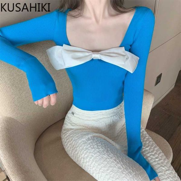 kusahiki slim deep square collar women knitwear korean bowknot pullover jumper long sleeve basic knitted 6e308 210602, White;black
kusahiki slim deep square collar women knitwear korean bowknot pullover jumper long sleeve basic knitted 6e308 210602, White;black