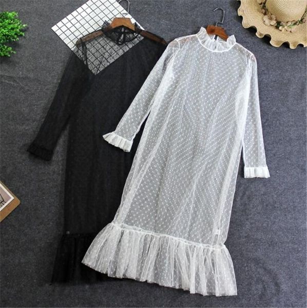 casual dresses women spring autumn mesh dress ladies elegant party beach lace dot printed loose transparent black white 401, Black;gray
casual dresses women spring autumn mesh dress ladies elegant party beach lace dot printed loose transparent black white 401, Black;gray