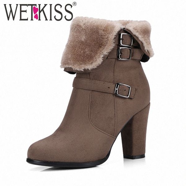 wetkiss brand thick plush snow ankle boots women keep warm winter boots buckle strap side zipper thick high heels shoes woman 24eu#, Black
wetkiss brand thick plush snow ankle boots women keep warm winter boots buckle strap side zipper thick high heels shoes woman 24eu#, Black