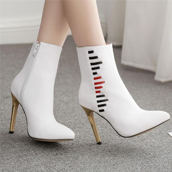 boots botas mujer fashion plus size high-heeled zipper white in women's casual thin high heel ankle chaussure #5, Black
boots botas mujer fashion plus size high-heeled zipper white in women's casual thin high heel ankle chaussure #5, Black