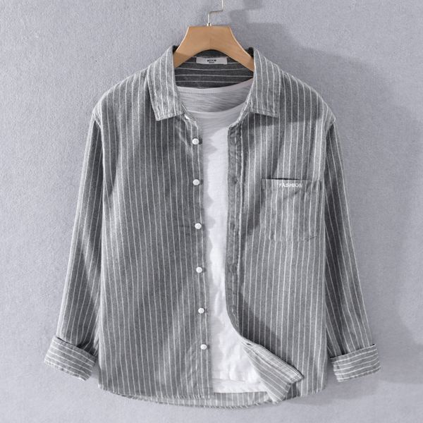 2021 new pure cotton brushed long sleeve autumn spring fashion striped shirts for men casual comfortable stripe shirt mens jrts, White;black
2021 new pure cotton brushed long sleeve autumn spring fashion striped shirts for men casual comfortable stripe shirt mens jrts, White;black