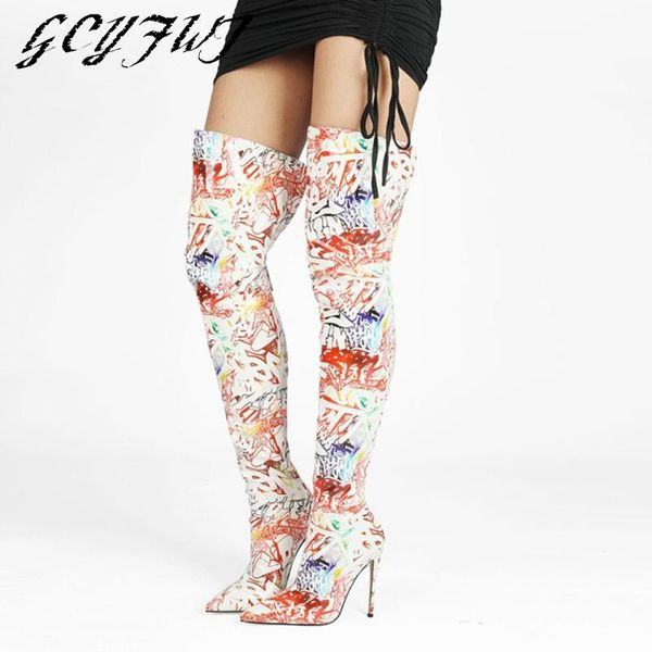 boots women's over-the-knee winter mixed colors totem zipper-sid female shoes pointed toe thin heels printing botas mujer, Black
boots women's over-the-knee winter mixed colors totem zipper-sid female shoes pointed toe thin heels printing botas mujer, Black