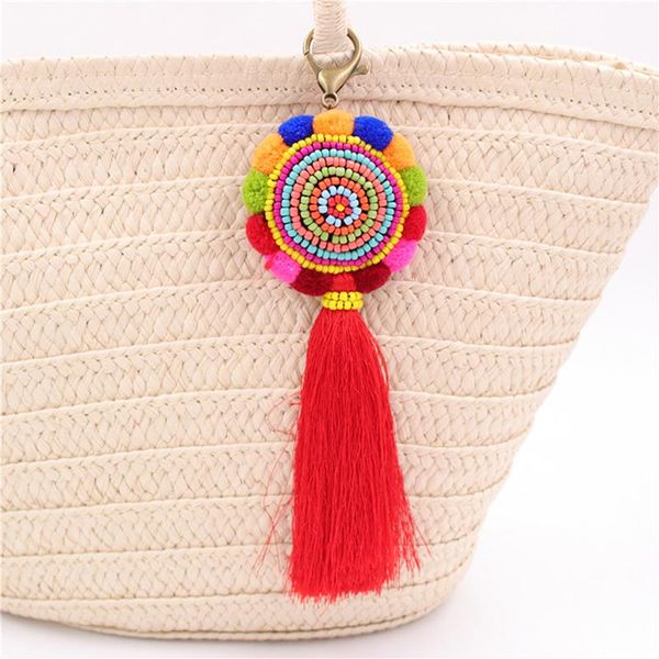 bag parts & accessories bohemian handmade pendant colorful bead tassels plush ball key chain women charm pompom keychain, Black
bag parts & accessories bohemian handmade pendant colorful bead tassels plush ball key chain women charm pompom keychain, Black