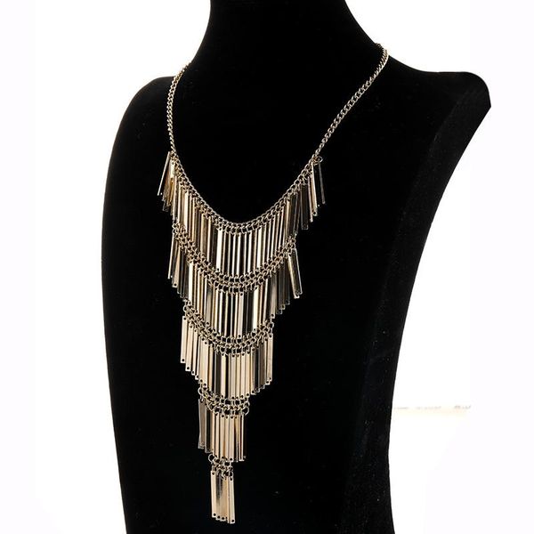 pendant necklaces single-layer stepped downward extending long style necklace women jewelry luxury big bib choker maxi statement tassel, Silver
pendant necklaces single-layer stepped downward extending long style necklace women jewelry luxury big bib choker maxi statement tassel, Silver