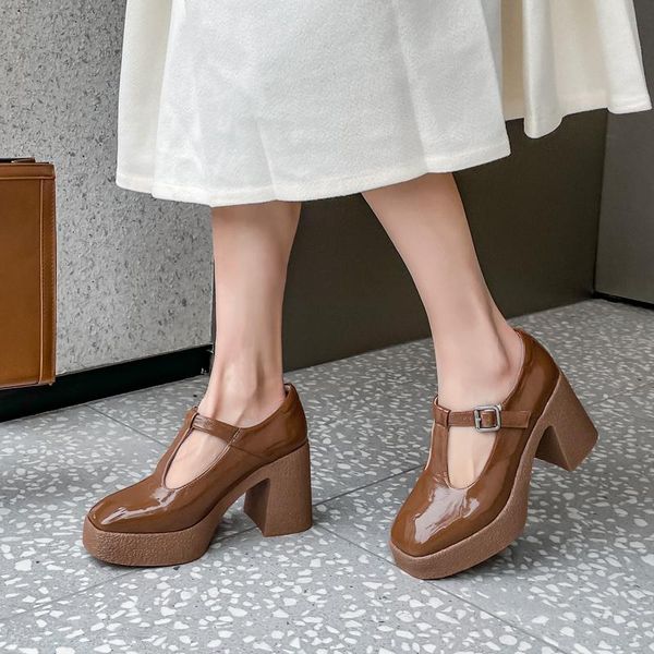 dress shoes british style shallow hollow single women's 2021 spring autumn platform thick heel genuine leather brand women, Black
dress shoes british style shallow hollow single women's 2021 spring autumn platform thick heel genuine leather brand women, Black