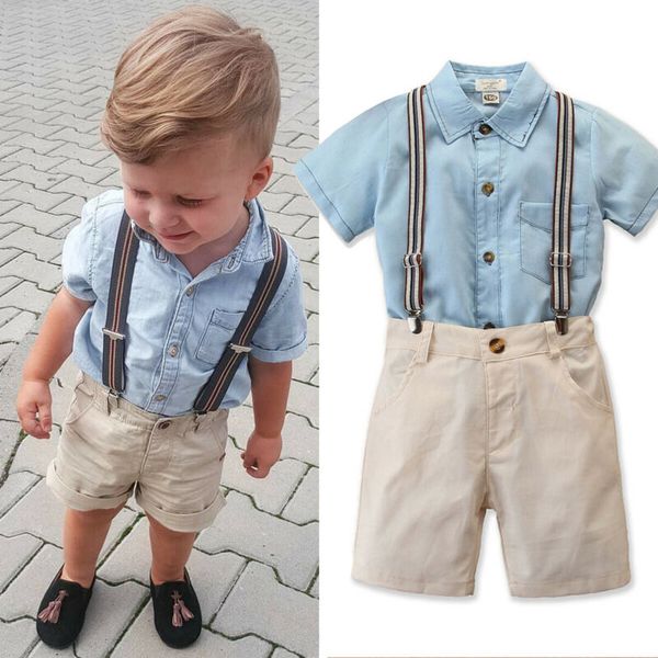 0-5y toddler baby kid boy gentleman clothes sets short sleeve blue shirt overalls shorts pants outfits, White
0-5y toddler baby kid boy gentleman clothes sets short sleeve blue shirt overalls shorts pants outfits, White