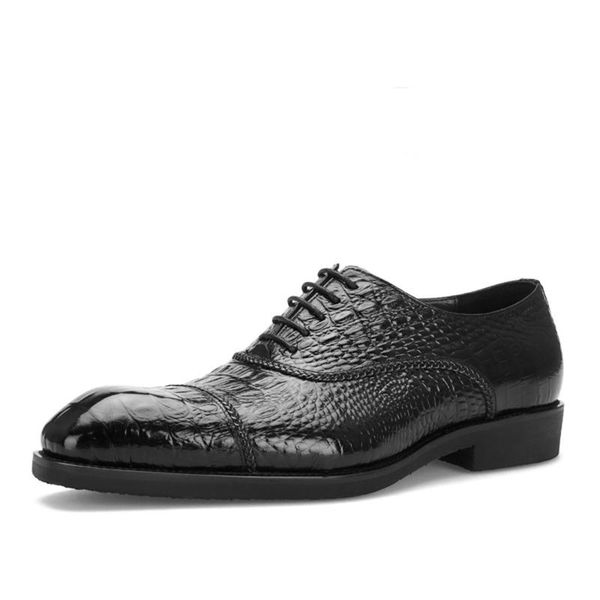 dress shoes formal business crocodile pattern leather british mens square toe lace-up oxford, Black
dress shoes formal business crocodile pattern leather british mens square toe lace-up oxford, Black