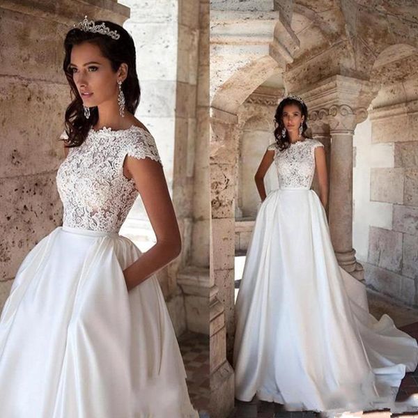 princess evening dress short sleeves elegant appliqued a-line bride dresses with pockets boho gown satin lace, Black;red
princess evening dress short sleeves elegant appliqued a-line bride dresses with pockets boho gown satin lace, Black;red
