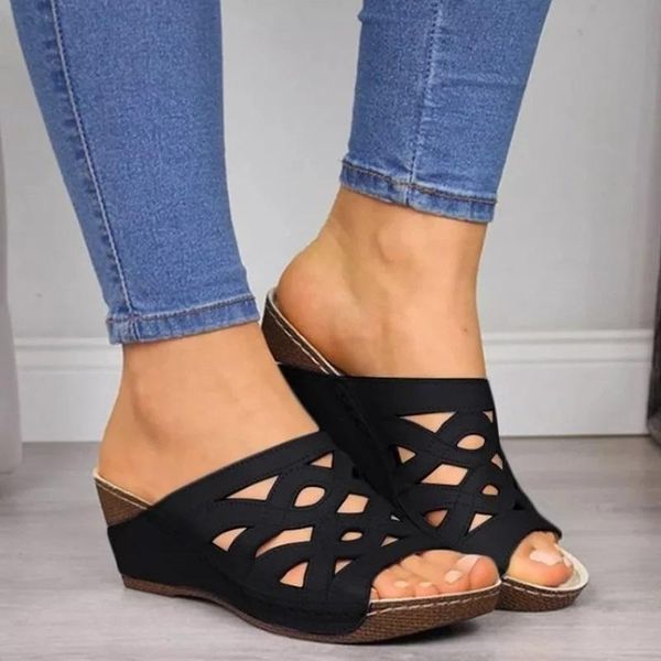 slippers summer women wedges high heels sandals platform open toe ladies beach shoes black white hollow slides female flip flops
slippers summer women wedges high heels sandals platform open toe ladies beach shoes black white hollow slides female flip flops