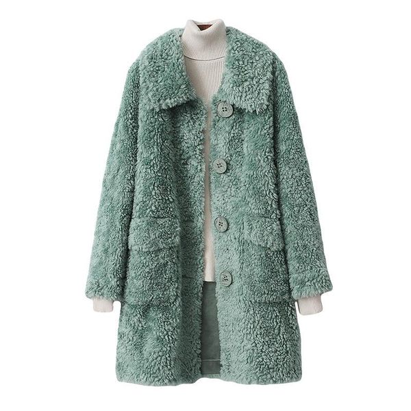 women's fur & faux 2021 winter women korean luxury single breasted real wool coat female genuine sheep shearing mi-long overcoat z120, Black
women's fur & faux 2021 winter women korean luxury single breasted real wool coat female genuine sheep shearing mi-long overcoat z120, Black