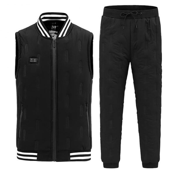 jogging clothing men's heating warming suit cotton vest autumn and winter stand-up collar smart dual-control, Black;red
jogging clothing men's heating warming suit cotton vest autumn and winter stand-up collar smart dual-control, Black;red