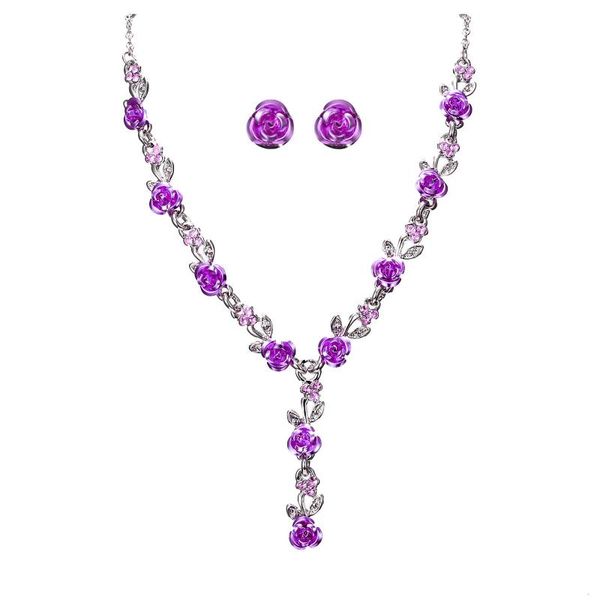 pendant necklaces high-end atmosphere rose flower alloy two-piece set neck chain gift choker lady jewelry collares mujer collier femme, Silver
pendant necklaces high-end atmosphere rose flower alloy two-piece set neck chain gift choker lady jewelry collares mujer collier femme, Silver