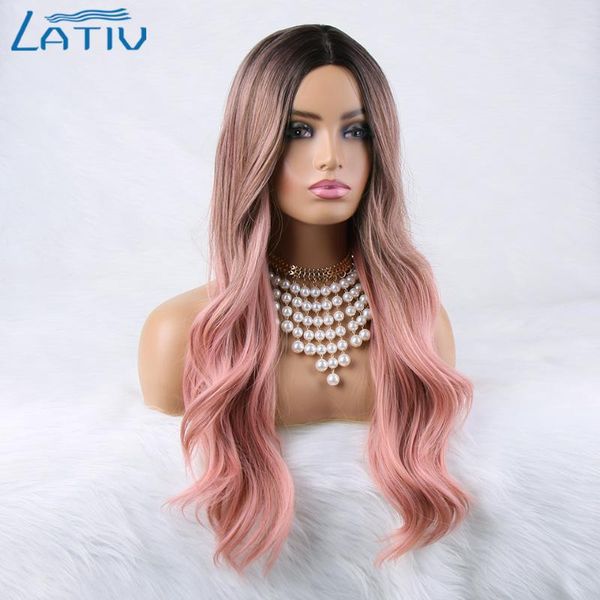synthetic wigs lativ long wave wig middle part ombre pink brown blonde for women cosplay daily natural looking, Black
synthetic wigs lativ long wave wig middle part ombre pink brown blonde for women cosplay daily natural looking, Black