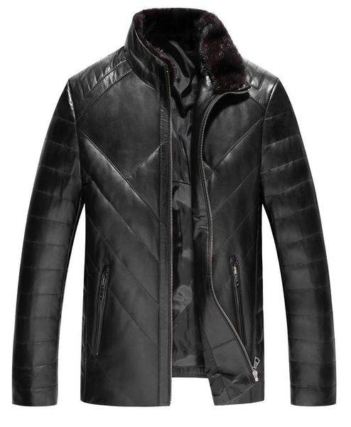 men's leather & faux winter jacket genuine sheepskin coat for men collar down jackets plus size lsy099492 my2760, Black
men's leather & faux winter jacket genuine sheepskin coat for men collar down jackets plus size lsy099492 my2760, Black