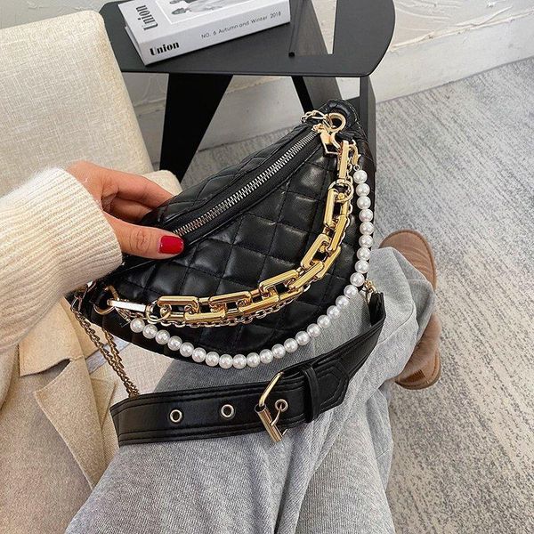 waist bags women bag luxury pearl thick chain chest for casual pu leather banana design lady shoulder
waist bags women bag luxury pearl thick chain chest for casual pu leather banana design lady shoulder