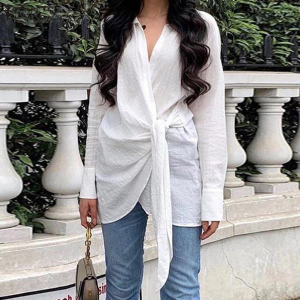 women's blouses & shirts 2021 zanzea stylish blouse women cotton straps elegant lady lapel neck work shirt casual long sleeve solid bl, White
women's blouses & shirts 2021 zanzea stylish blouse women cotton straps elegant lady lapel neck work shirt casual long sleeve solid bl, White