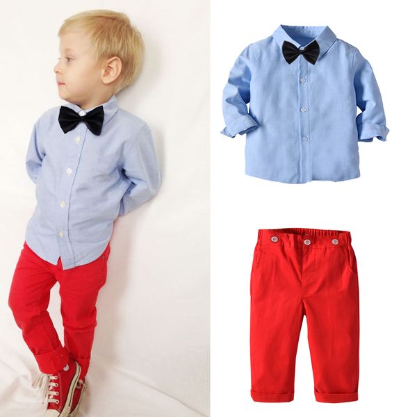 infant baby boys gentleman clothes set blue solid open front lapel shirt + red long pants outfits 1-7 years, White
infant baby boys gentleman clothes set blue solid open front lapel shirt + red long pants outfits 1-7 years, White
