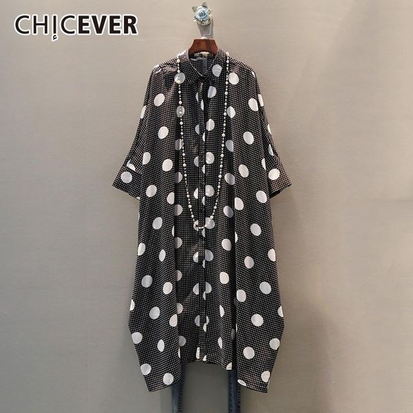 women's blouses & shirts chicever spring polka dot print women shirt lapel short sleeve hit color loose oversize blouse clothing 2021 f, White
women's blouses & shirts chicever spring polka dot print women shirt lapel short sleeve hit color loose oversize blouse clothing 2021 f, White